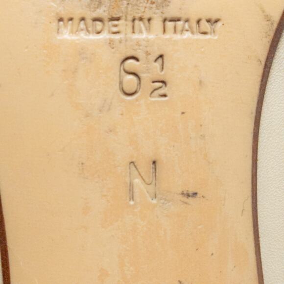 Vintage Cream Leather Kitten Heels Heritiage Old Money Square Toe Italy Sz 6.5N - Picture 5 of 8